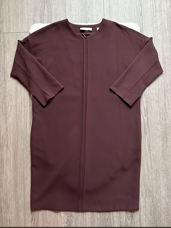 Vince Dresses & Skirts - Vince Brown Front Seam Long Sleeve Shift Dress